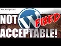 How to Fix wordpress not acceptable Error Can t Login to WordPress dashboard