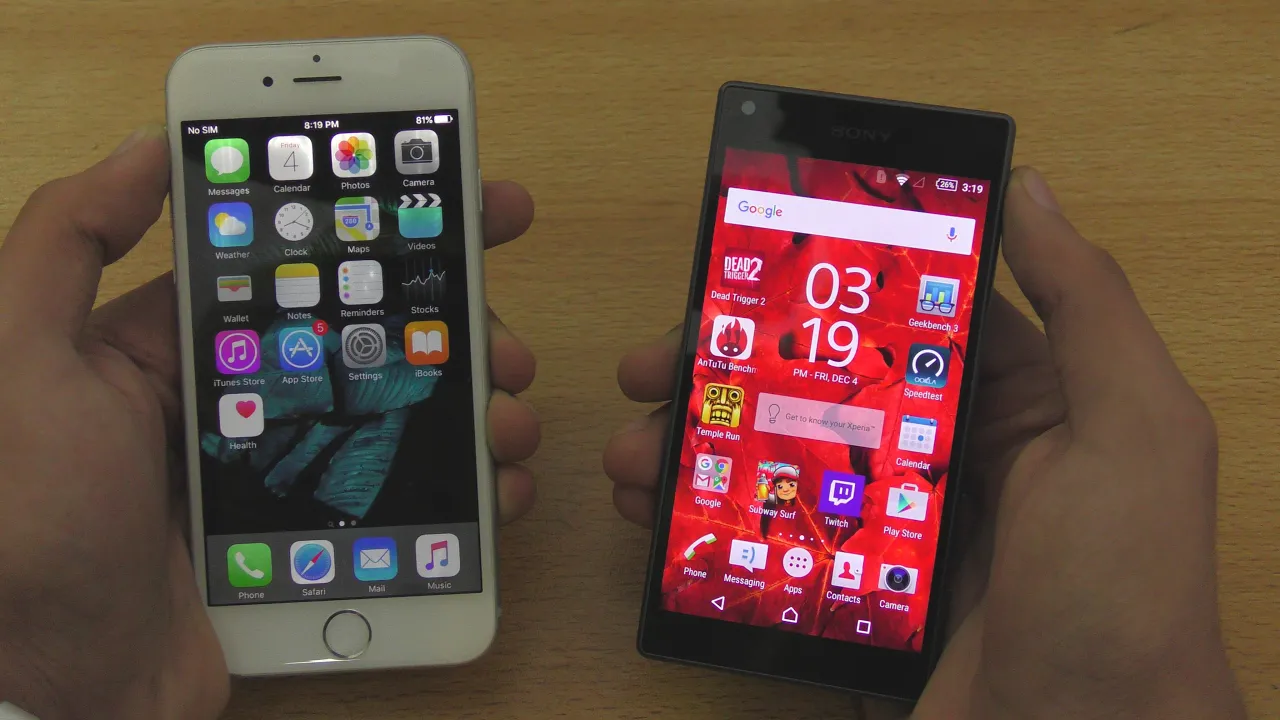 Sony Xperia Z5 Compact vs iPhone 6S  - Speed & Camera Test (4K)