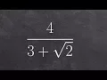 Learn how to rationalize the denominator with a binomial and radical