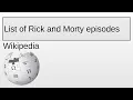 List of Rick and Morty episodes Wikipedia