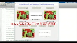 Image Steganography Using PVD Pixel Value Differencing With Source Code Matlab Project Code