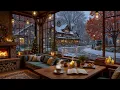 Lagu Cozy Snowy Winter Café ☕ Smooth Jazz \u0026 Fireplace Ambience for Study, Work \u0026 Relax