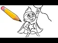 Coloring Page for Children with Superhero Boy Big Balloon