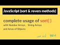 Sort Array of Objects - Sort Reverse Methods in JavaScript
