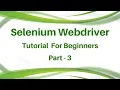 Selenium tutorial for beginner part 3 Selenium webdriver tutorial for beginner