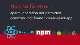 Fix npm error eperm operation not permitted