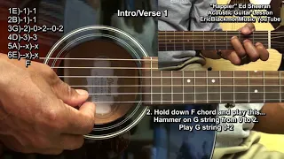 Download HAPPIER Ed Sheeran How To Play On Acoustic Guitar EricBlackmonGuitar 3 Chords MP3