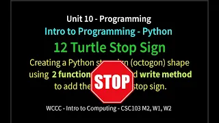 12 Turtle Stop Sign Python