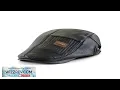 Lagu Colrown baret voor heren, verstelbare platte pet van PU-leer met stiksels, pet in newsboy-stijl, ...
