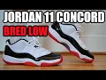 JORDAN 11 LOW CONCORD BRED REVIEW ON FEET SIZING