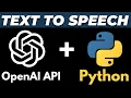 How to Use Text to Speech OpenAI API Python - Model Tutorial