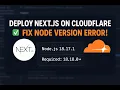 Deploy Full Stack Next js App on Cloudflare Pages Edge Runtime Fix Node js Version Error