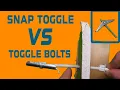 How to install toggle bolts Snap Toggle vs Toggle Bolt vs Flip Toggle vs Snap Toggle