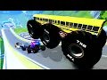 Download Lagu Epic High Speed monster trucks  jumps \u0026 crashes #67 | BeamNG Drive