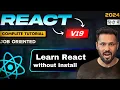 React js 19 tutorial in Hindi Use and Learn React without Install Vite code editor