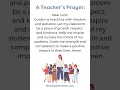 A Teachers Prayer for Back to School