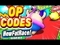 ALL NEW SECRET CODES IN ROBLOX FAT RACE CLICKER roblox fat race clicker codes 2022