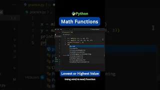 Python Math Functions min max Python Tutorial