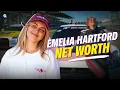 Where did Emelia Hartford get her money How many cars does Emelia Hartford have