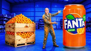 I MADE A GIANT FANTA FROM 1 TON OF ORANGES!!!