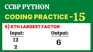 Kth Largest Factor Coding Practice - 15 Python NxtWave CCBP 4 0