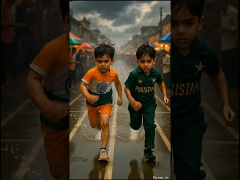 🇮🇳vs🇵🇰 Chota Kohli vs Mini Babar race competition#aivideo #viratkohli #race #indvspak
