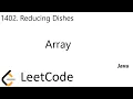 LeetCode 1402 Reducing Dishes Array Java