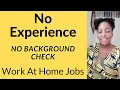 No Experience No Background Check Online Jobs