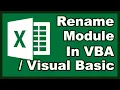 VBA Easiest Way To Rename Module In Visual Basic