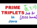 Prime Triplet in Java ICSE ISC Computer Important java programs