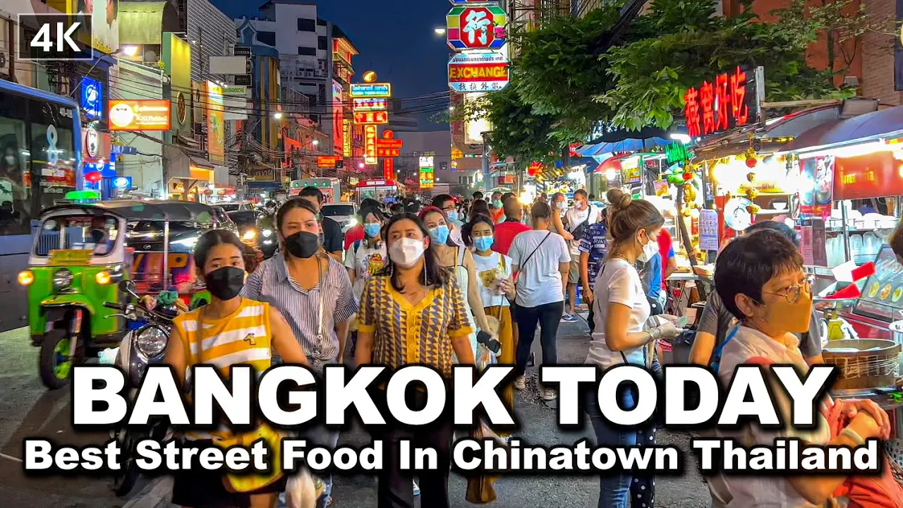 【🇹🇭 4K】Walking Best Street Food Thailand In Chinatown Bangkok - Today 2022