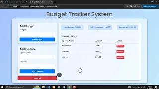 Budget Tracker System Using HTML CSS and JavaScript with Source Code