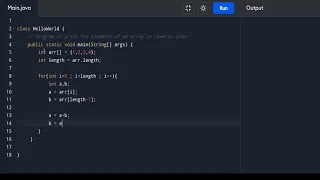 Array Reverse Java Swaping Without Using Third Variable