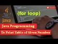 Java Program to make Multiplication Table by using For Loop console bee