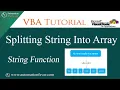 Splitting String Into Array Using VBA Excel VBA Tutorial in Hindi