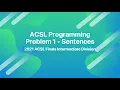 2021 ACSL Finals Intermediate - Programming Problem 1