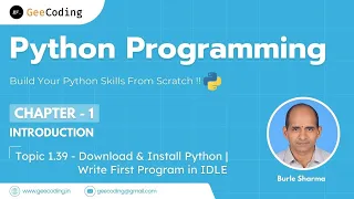 1 39 - Installing Python on Windows Writing First Program in IDLE New Series
