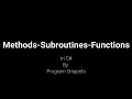 Methods Subroutines Functions in C