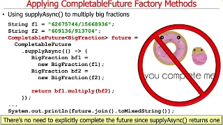 Advanced Java CompletableFuture Features Applying Factory Methods