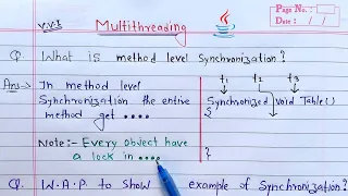 synchronized method in java multithreading Learn Coding
