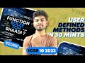 USER Defined Methods Functions ICSE Class 10 One Shot NOTES 2023 Programming Theory