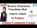 Python Tutorial in Urdu Hindi Functions that return values Return Type Functions in Python