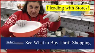 See What to Buy Shopping Vintage Pyrex Lenox Glass Jewellery Handbags - Thrift with Dr Lori