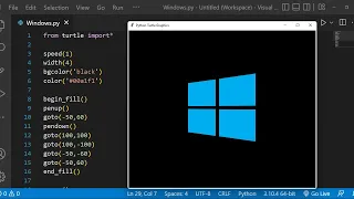 How to draw windows logo using python turtle Microsoft windows 10 windows 11 syntax error