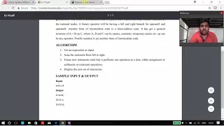 System software and compiler lab Exp-10 Intermediate code generation