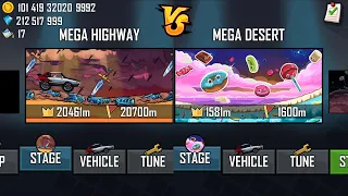 hill climb racing updated new map mega highway and mega desert gameplay