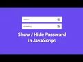 Show Hide Password using HTML CSS and JavaScript Toggle Password