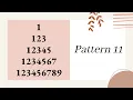 11 Pattern 11 half diamond with numbers in python