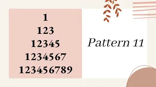 11 Pattern 11 half diamond with numbers in python
