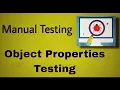 Manual Testing - 15 Object Properties Testing